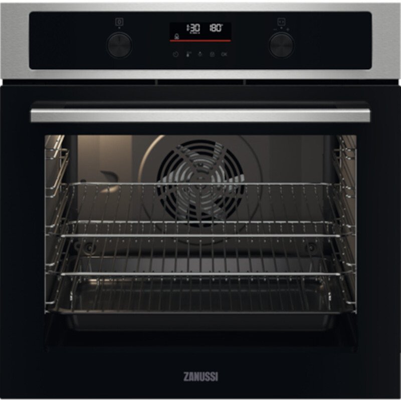 Zanussi ZOCND7XN Built - In Electric Single Oven, Stainless Steel, A+ Rated | Atlantic Electrics