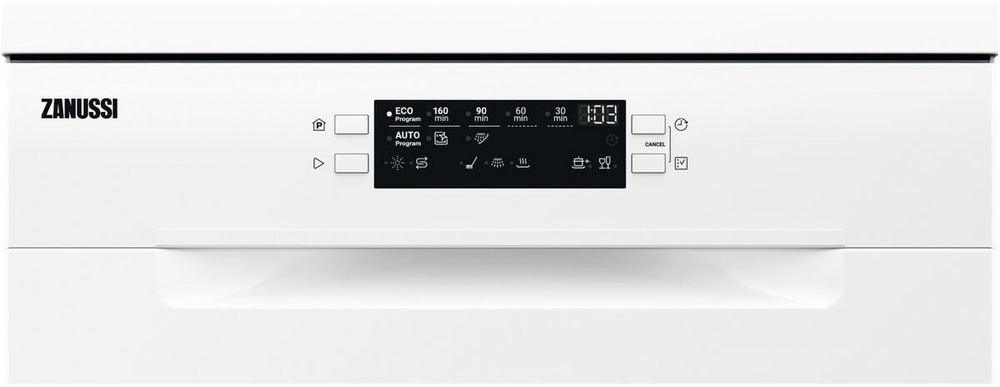 Zanussi ZDFN352W1 Standard Freestanding Dishwasher,White,E Rated - 41333098545375 