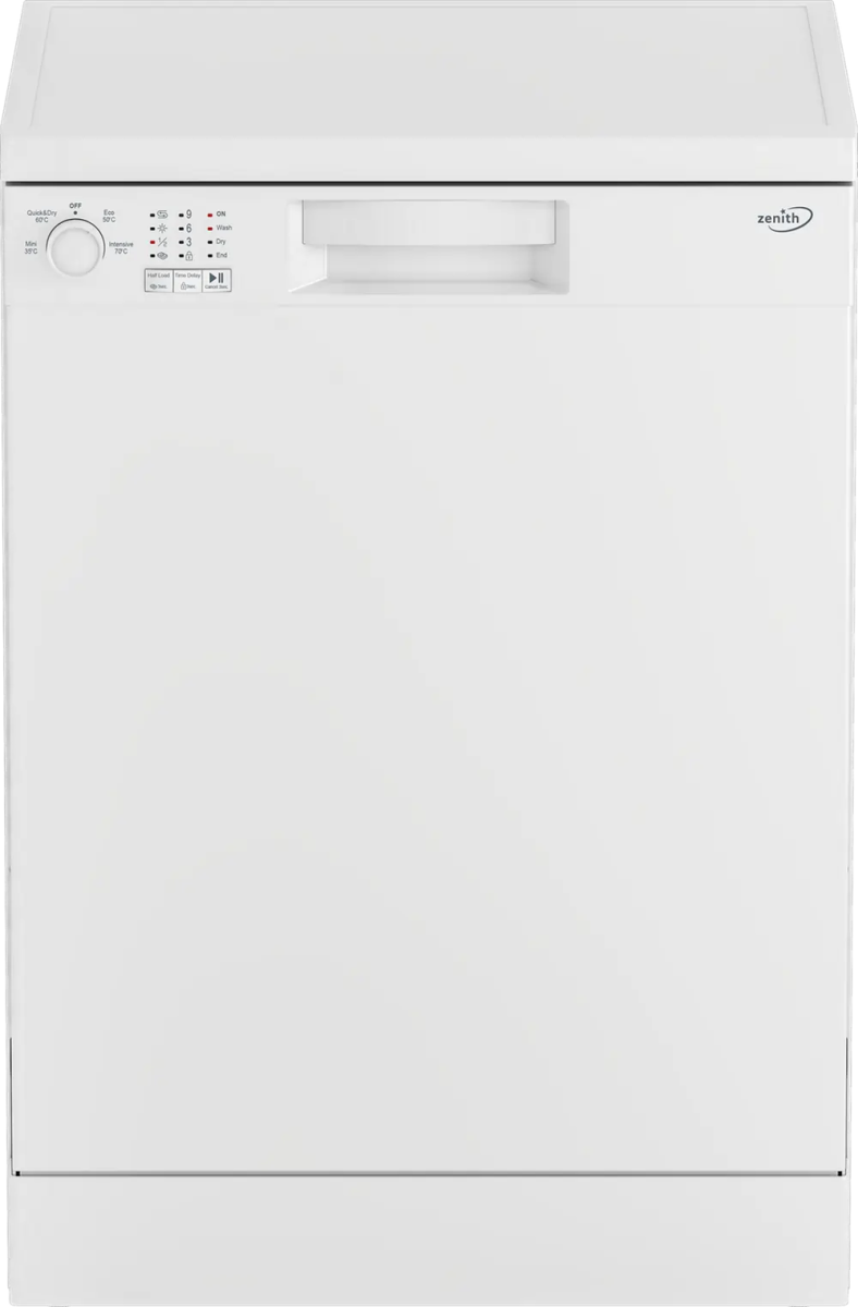 Zenith ZDW600W Full Size Dishwasher White 13 Place Settings | Atlantic Electrics - 42127951200479 