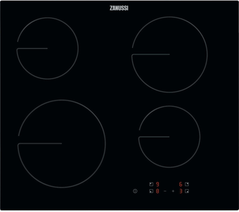 Zanussi ZHRN641K 60cm 4 Zone Ceramic Hob,Black - 41333112570079 
