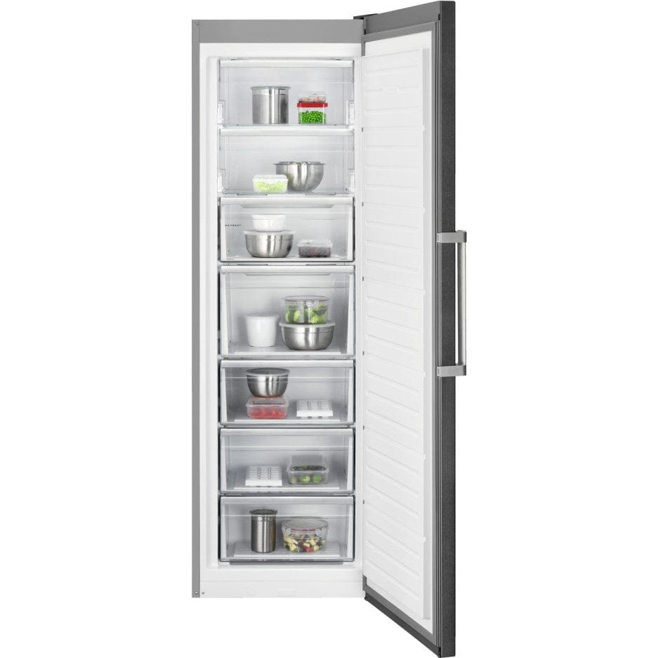 AEG AGB728E5NB Freestanding Upright Freezer Frost Free - Black Steel | Atlantic Electrics - 39477714321631 