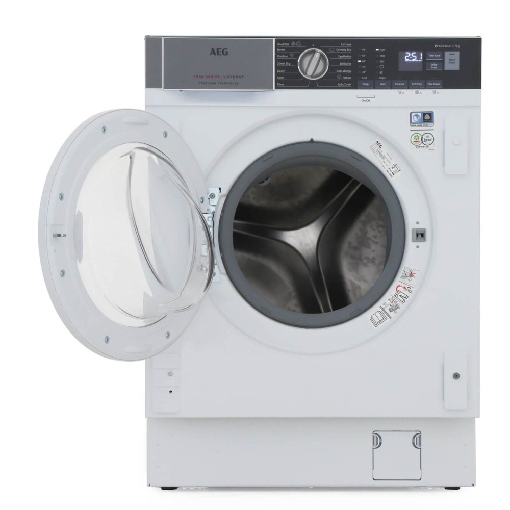 AEG L7FC8432BI Integrated Washing Machine, 8kg Load, 1400rpm Spin - White | Atlantic Electrics - 39477716582623 