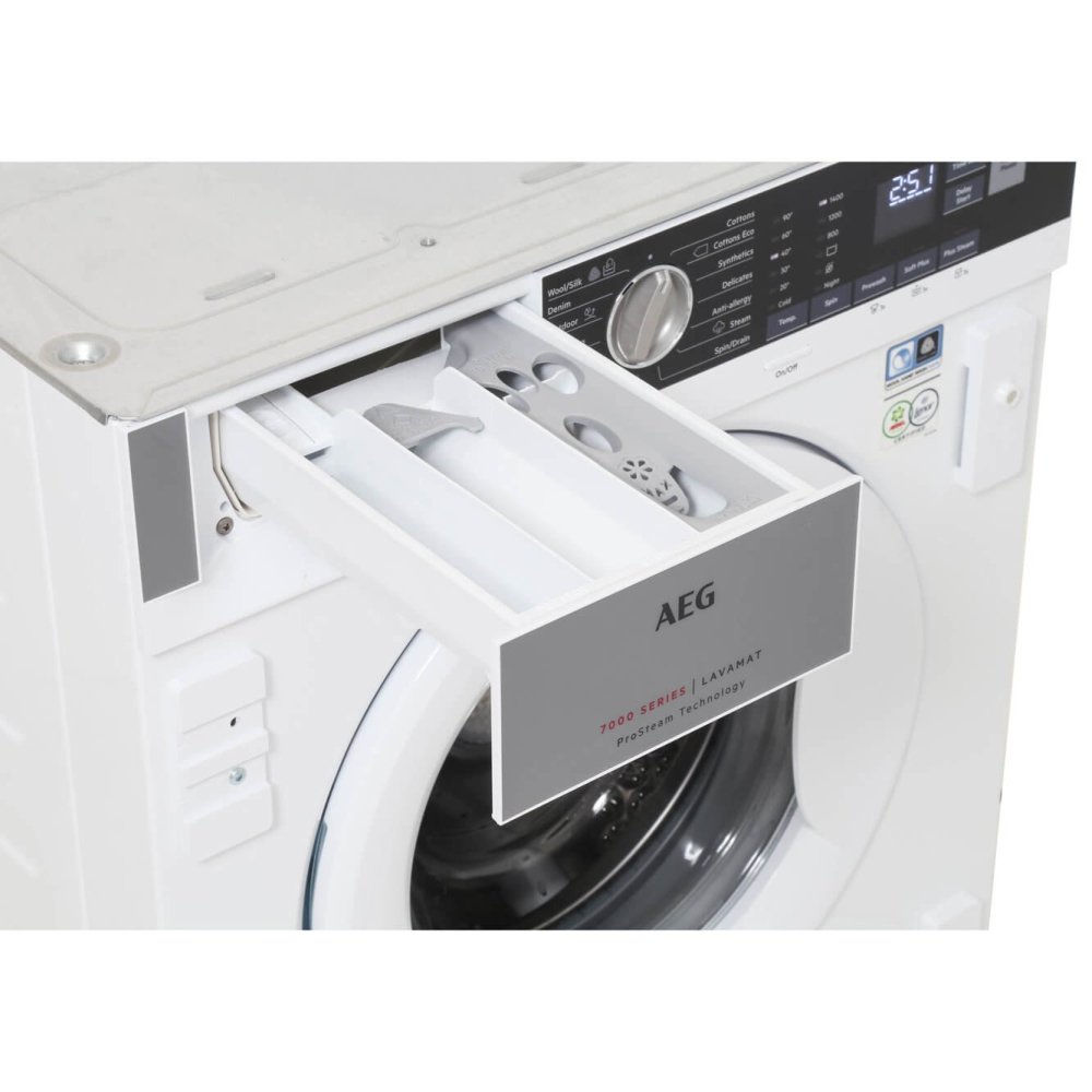 AEG L7FC8432BI Integrated Washing Machine, 8kg Load, 1400rpm Spin - White | Atlantic Electrics - 39477716648159 