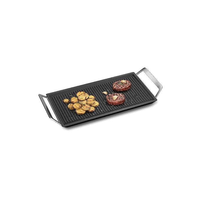 AEG A9HL33 Plancha Grill With Handles For Induction Hobs barbecues & grills (Black, Stainless steel) | Atlantic Electrics - 39477714944223 