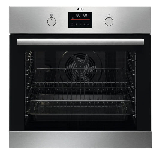 AEG BEK335061M 72 liter Electric Built in Single Oven - Stainless Steel | Atlantic Electrics