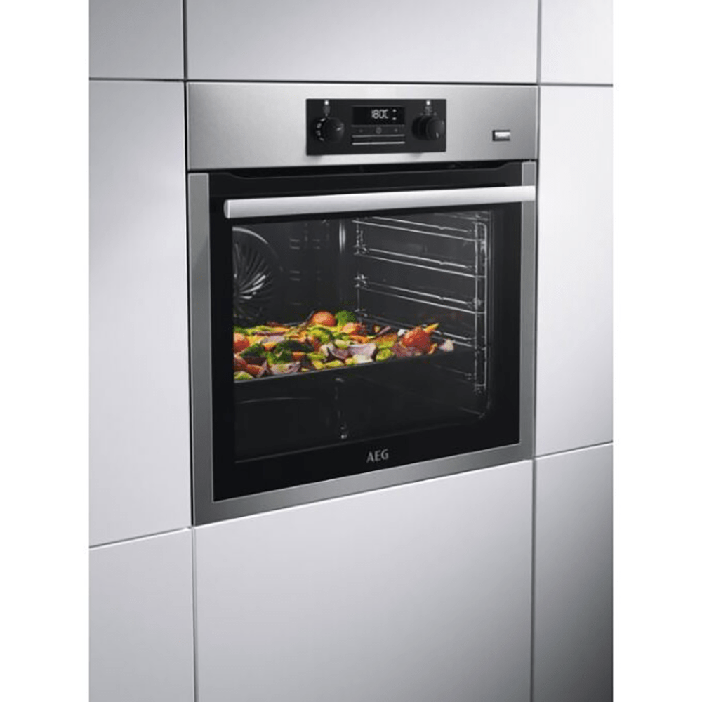 AEG BES255011M Built In Electric Single Oven - Stainless Steel - Atlantic Electrics - 39477715173599 