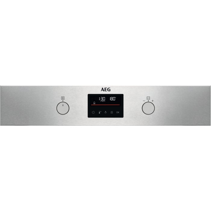 AEG BPK355061M SteamBake Single Oven with Pyrolytic Cleaning - Stainless Steel | Atlantic Electrics