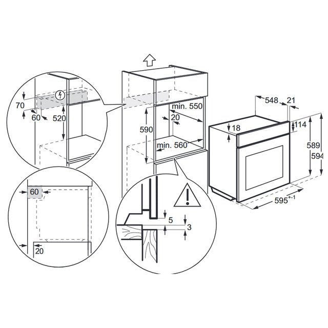AEG BPK742R81M Assisted Cooking Single Oven with Pyrolytic Cleaning - Stainless Steel | Atlantic Electrics - 40867739402463 