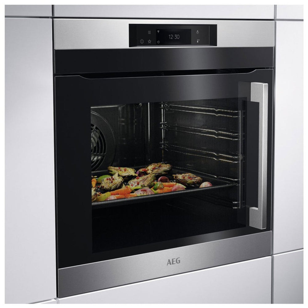 AEG BPK742R81M Assisted Cooking Single Oven with Pyrolytic Cleaning - Stainless Steel | Atlantic Electrics - 40867739369695 