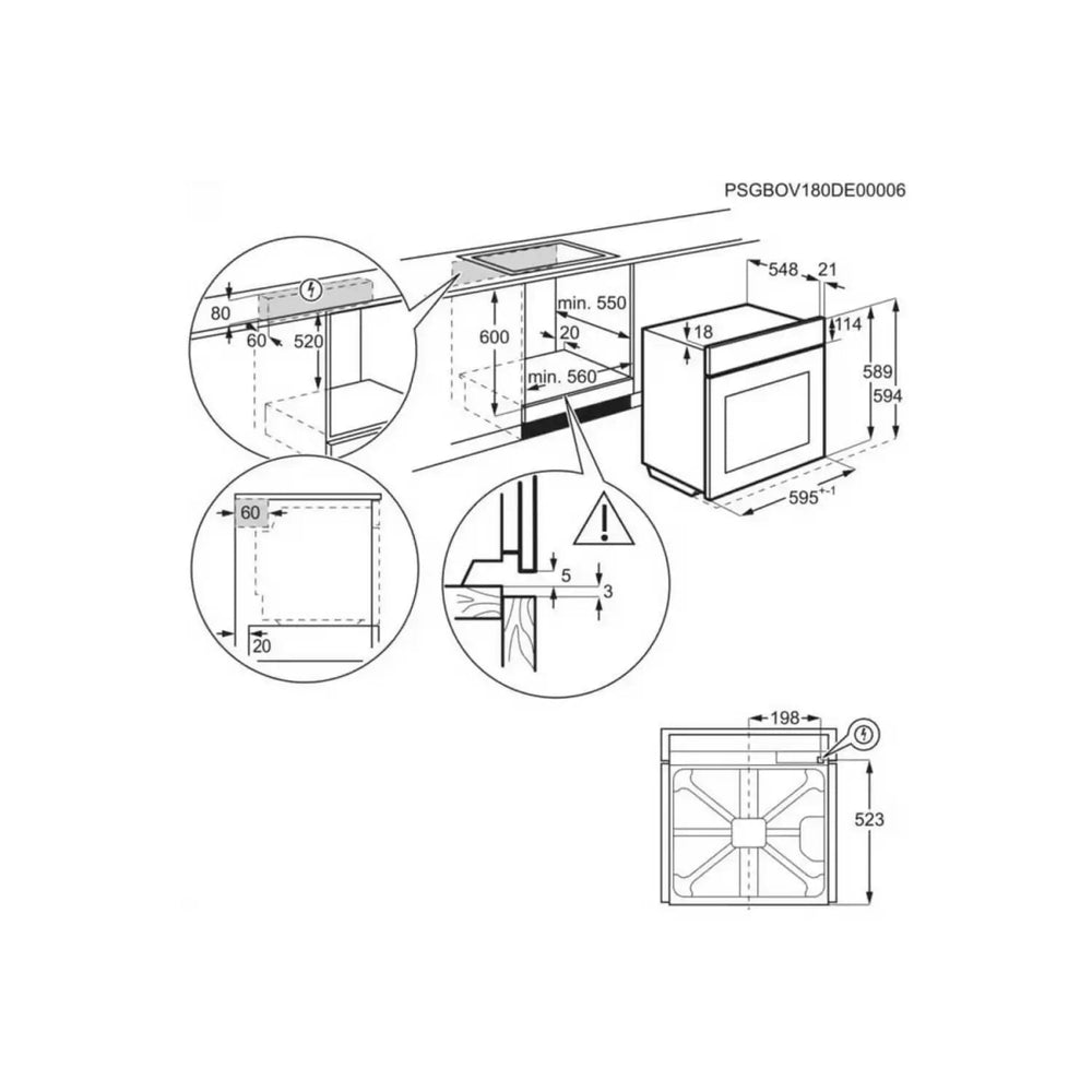 AEG BPS355061M Built In Single Oven Electric - Stainless Steel | Atlantic Electrics - 40934979403999 