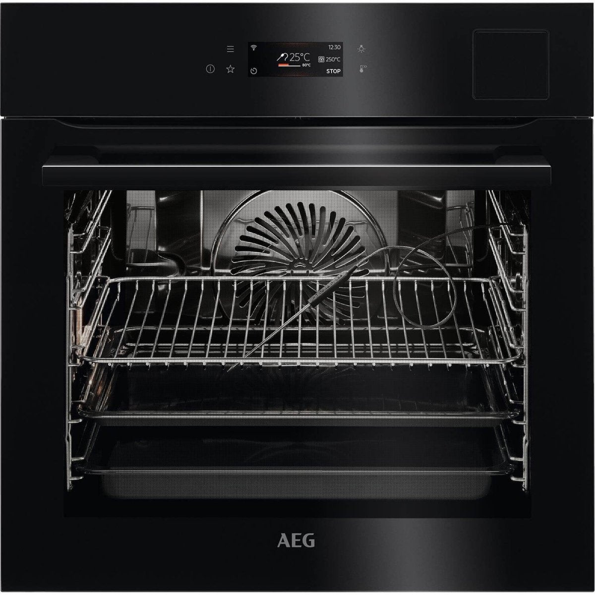 AEG BSK798280B Built In Electric Single Oven With Food Sensor & Touch Controls - Black | Atlantic Electrics
