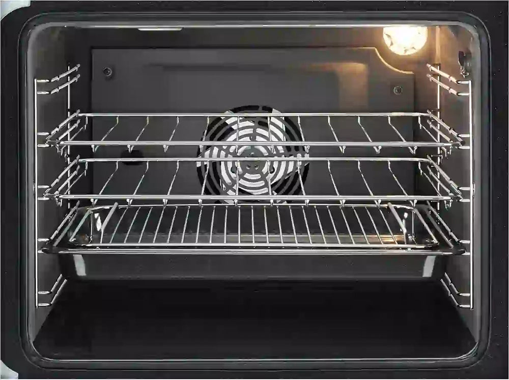 AEG CCB6740ACM SteamBake Ceramic Electric Cooker - 60cm Double Oven with Ceramic Hob, Grill, Auto-Stop Anti-Tip Chrome Shelves - Atlantic Electrics - 40157484908767 