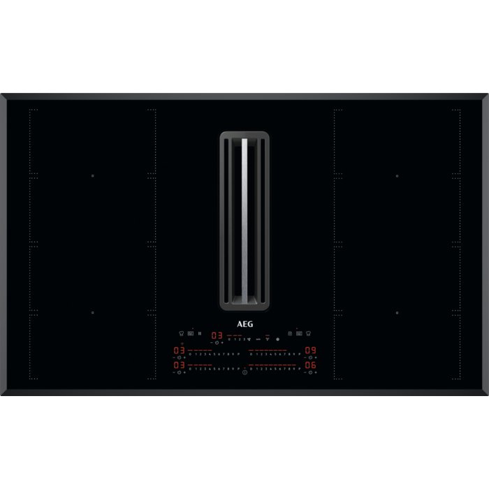 AEG CDE84779FB Venting Induction Hob 83cm Ducted Ventilation - Black | Atlantic Electrics