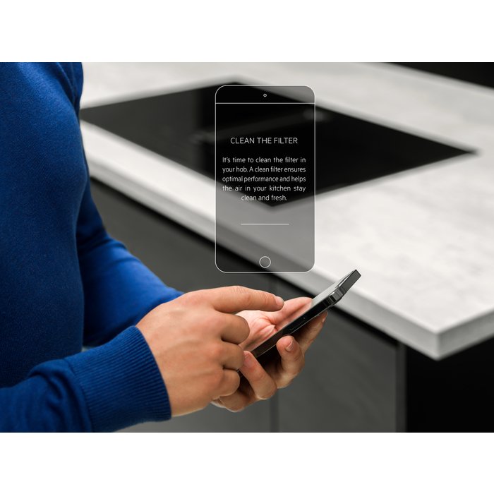 AEG CDE84779FB Venting Induction Hob 83cm Ducted Ventilation - Black | Atlantic Electrics