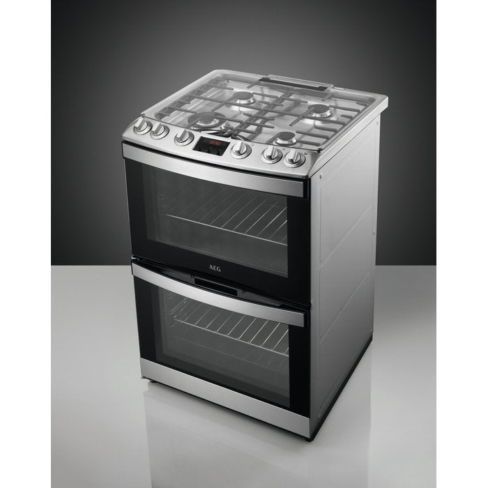 AEG CGB6130ACM Double Gas Cooker with Double Oven - Stainless Steel | Atlantic Electrics - 41222505562335 