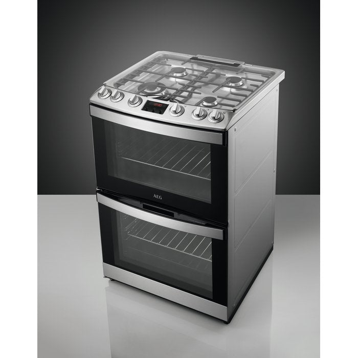 AEG CGB6130ACM Double Gas Cooker with Double Oven - Stainless Steel | Atlantic Electrics