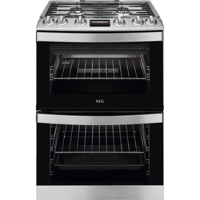 AEG CGB6130ACM Double Gas Cooker with Double Oven - Stainless Steel | Atlantic Electrics - 41222505496799 