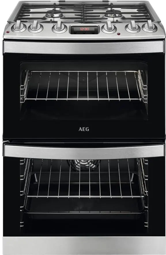 AEG CKB6540ACM Dual Fuel Cooker with Gas Hob- Stainless Steel | Atlantic Electrics - 40157487136991 