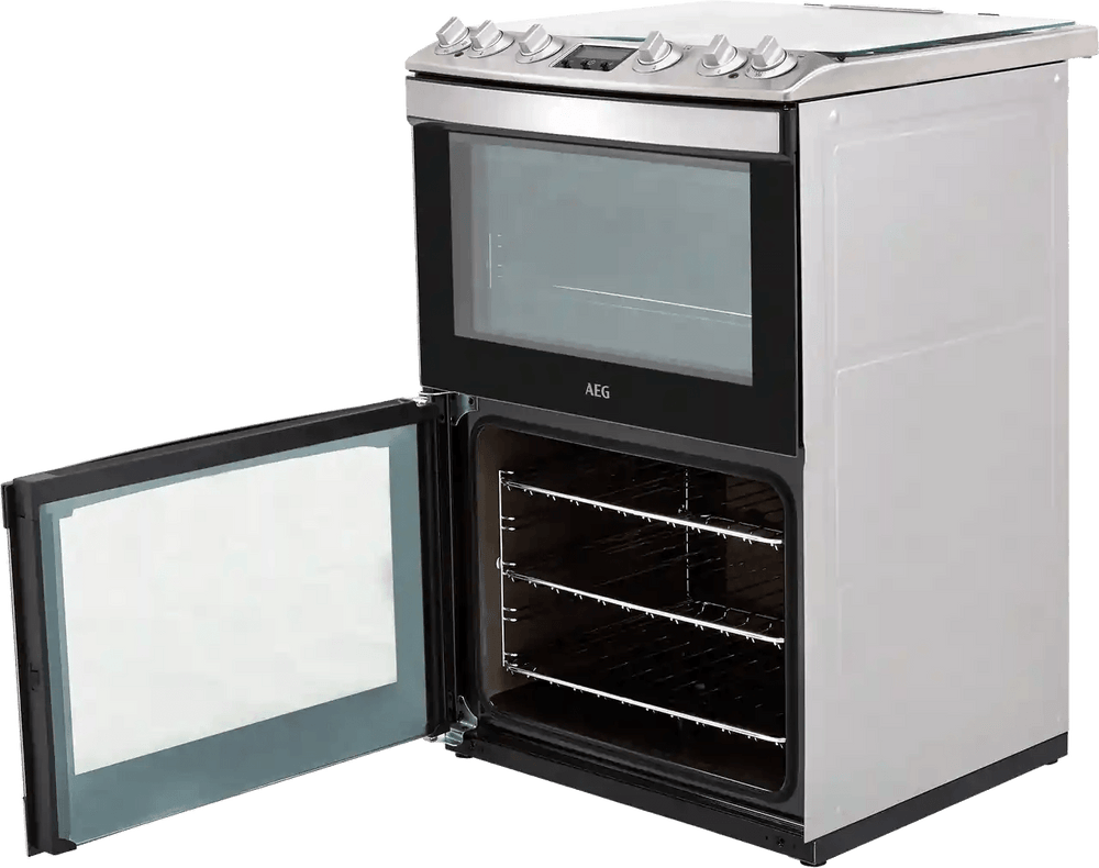 AEG CKB6540ACM Dual Fuel Cooker with Gas Hob- Stainless Steel | Atlantic Electrics - 40157487300831 