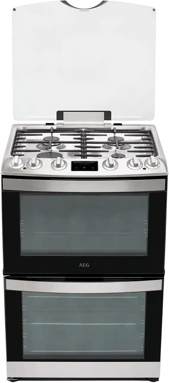 AEG CKB6540ACM 60cm Dual Fuel Cooker with Double Oven Black/Stainless Steel - Atlantic Electrics - 40157487202527 