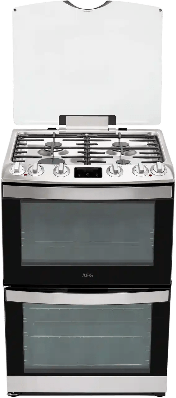 AEG CKB6540ACM Dual Fuel Cooker with Gas Hob- Stainless Steel | Atlantic Electrics - 40157487202527 