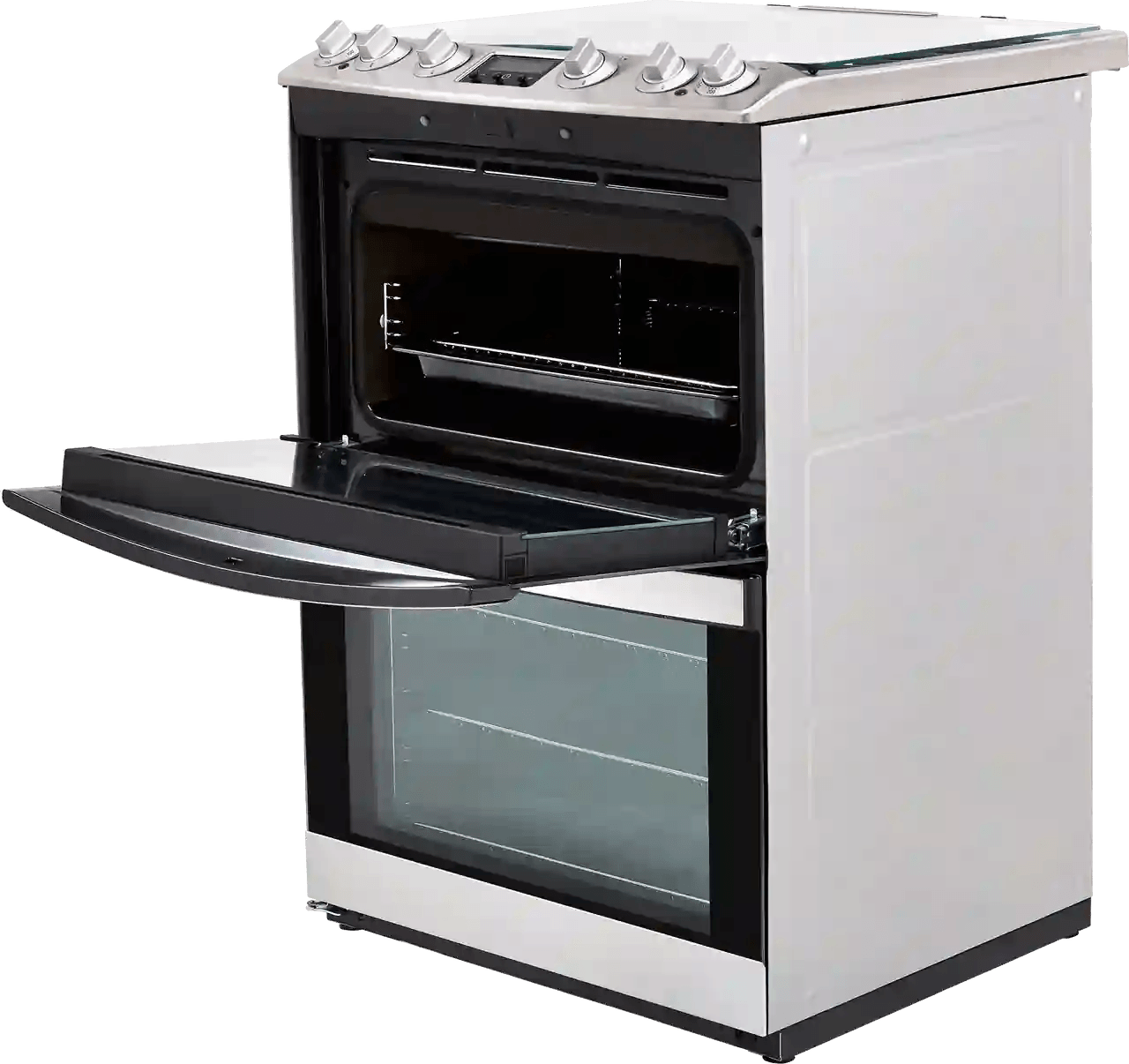 AEG CKB6540ACM 60cm Dual Fuel Cooker with Double Oven Black/Stainless Steel - Atlantic Electrics