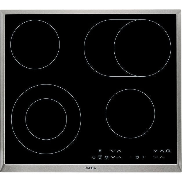 AEG HK634060XB Ceramic Hob - Stainless Steel | Atlantic Electrics