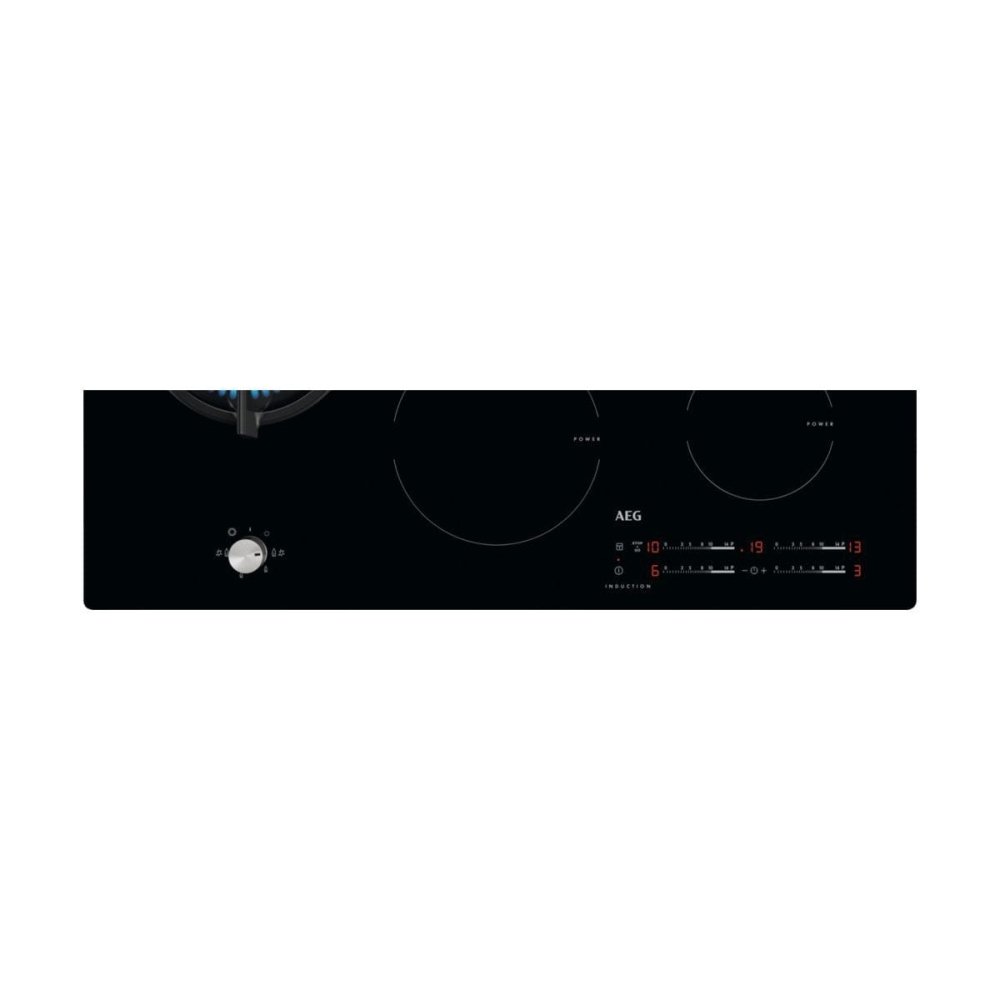 AEG HD955100NB Induction and Gas Hob 90 cm Dual Fuel Hob - Black - Atlantic Electrics - 39477715894495 