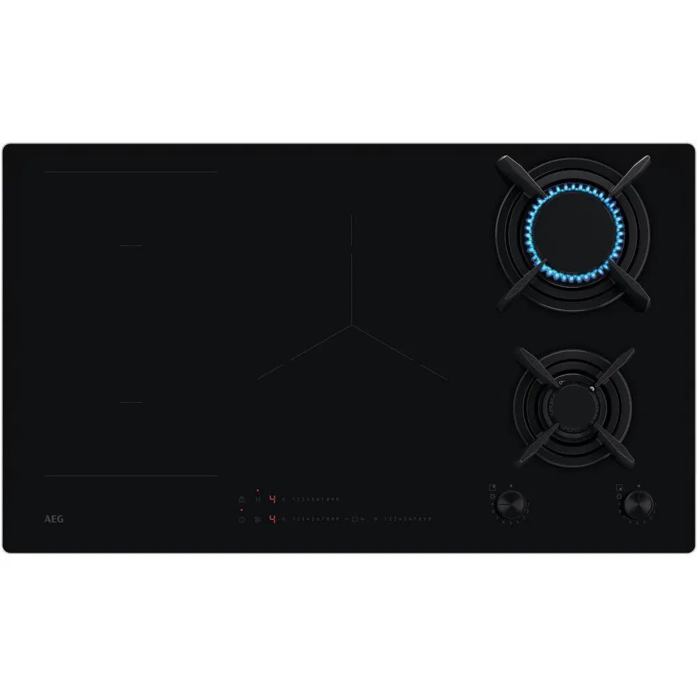 AEG HDB95623NB Dual Fuel Hob - Black | Atlantic Electrics - 40547334815967 