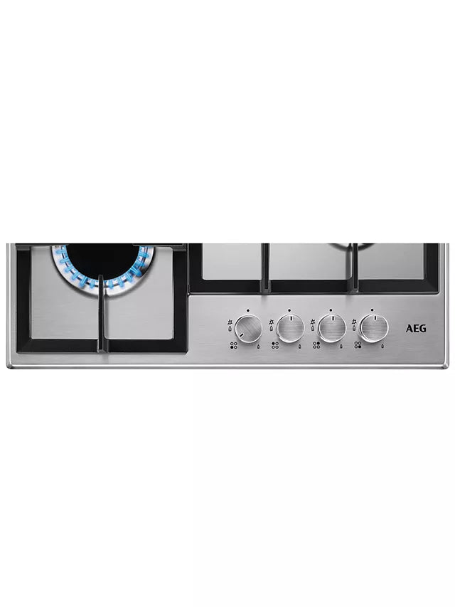 AEG HGB64200SM 60cm Gas Hob - Stainless Steel | Atlantic Electrics - 41130171269343 