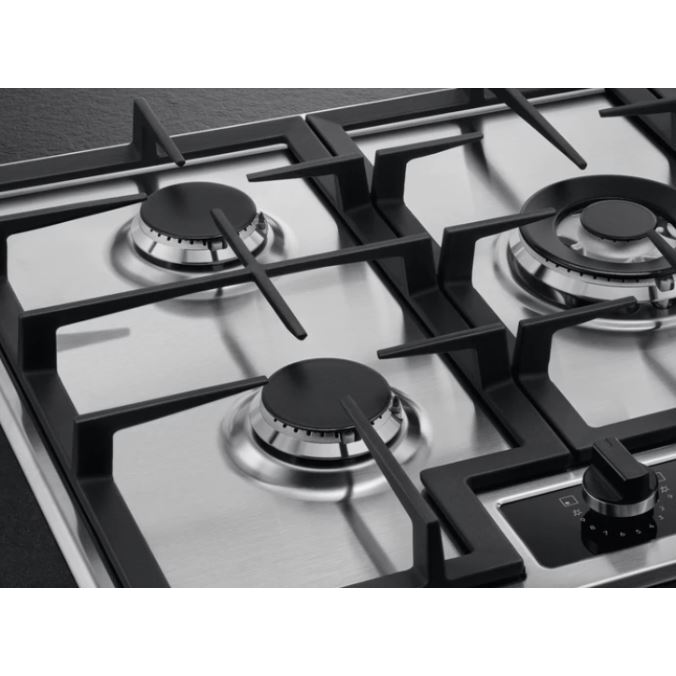 AEG HGB75420YM 75 cm Gas Hob - Stainless Steel | Atlantic Electrics