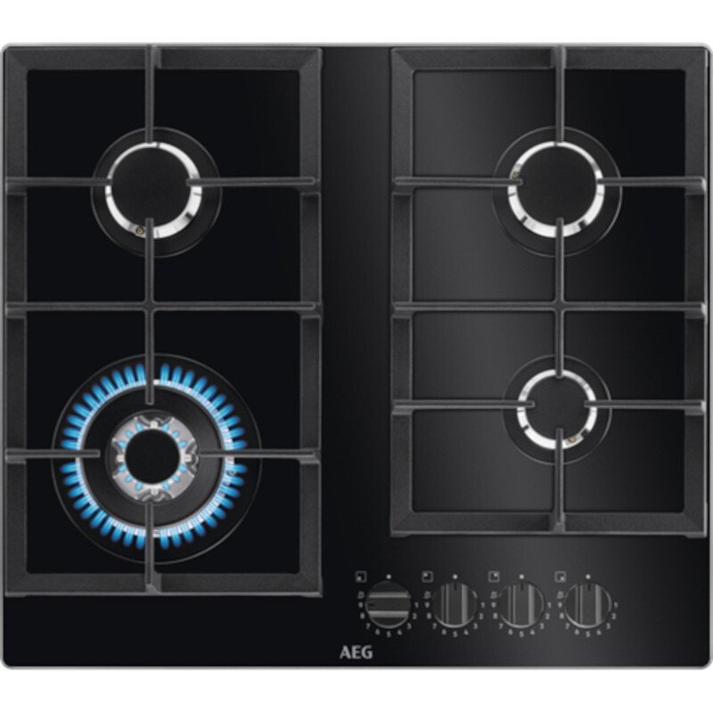 AEG HKB64420NB 60 cm Gas Hob - Black | Atlantic Electrics - 41222515294431 