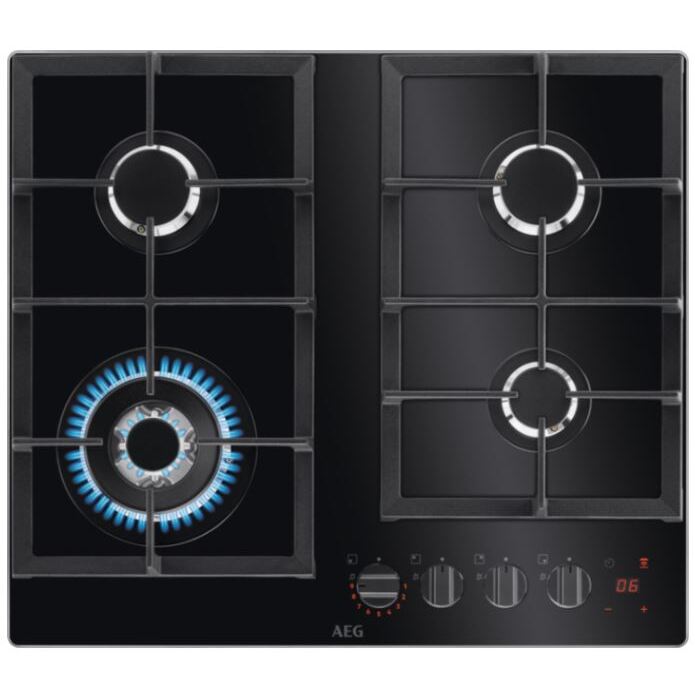 AEG HKB64450NB Gas Hob - Black | Atlantic Electrics