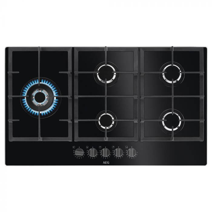 AEG HKB95820NB Gas Hob - Black | Atlantic Electrics - 39779651584223 