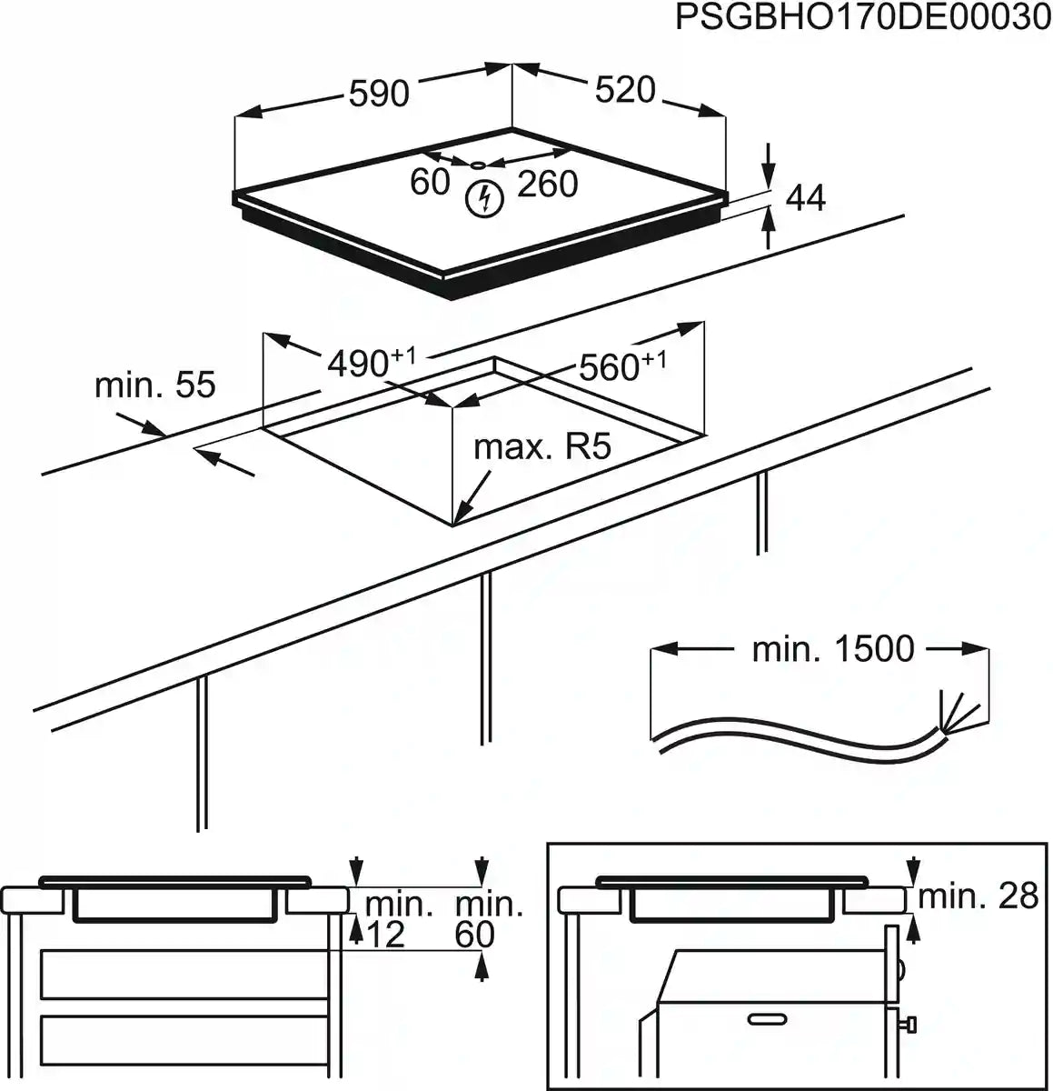 AEG IKE64441FB Induction Hob - Black | Atlantic Electrics