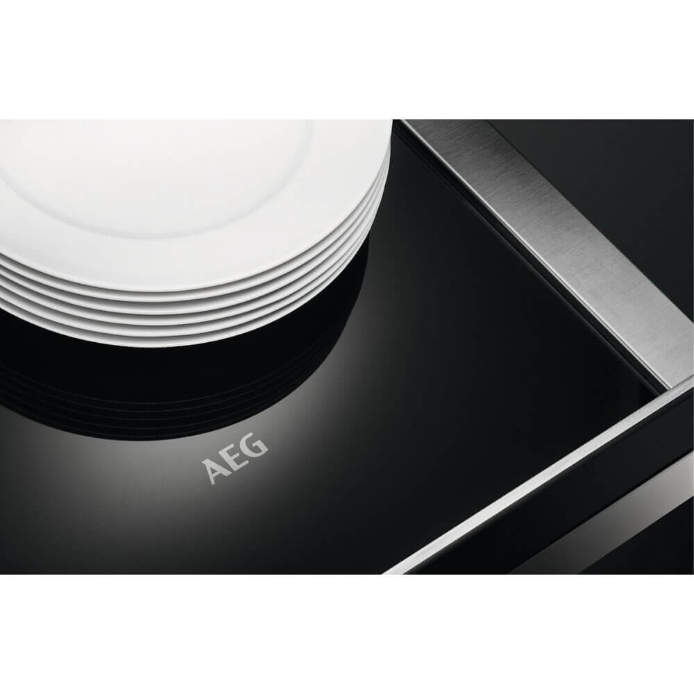 AEG KDE911424B 14cm Warming Drawer Black Glass - Atlantic Electrics - 39477720154335 