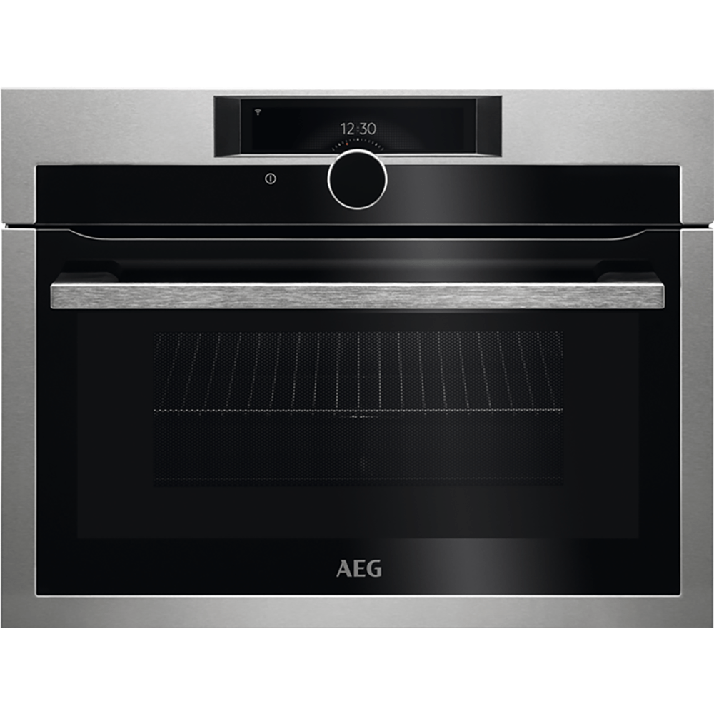 AEG KME968000M 7000 Series 43 Litre Built-In CombiQuick Oven with Microwave Function, Clean Enamel Cleaning, 59.5cm Wide - Stainless Steel - Atlantic Electrics - 39477719498975 