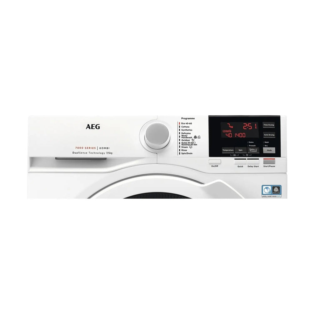 AEG L7WBG751R Freestanding Washer Dryer 7kg/5kg Load 1400rpm - White | Atlantic Electrics - 40157489332447 