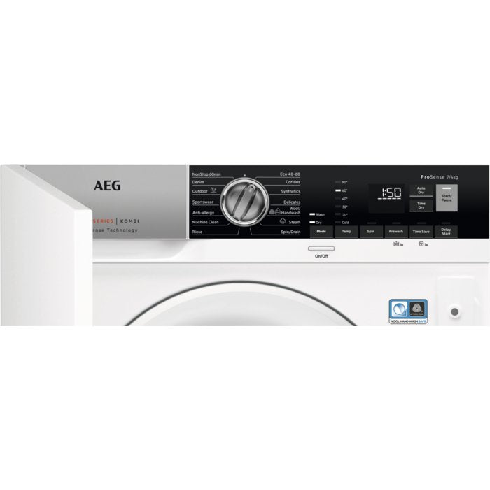 AEG L7WE7631BI Built in Washer Dryer 7Kg / 4Kg 1600 Spin - White | Atlantic Electrics - 41222522765535 