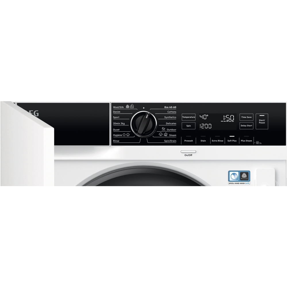 AEG LF7C8636BI ProSteam Integrated 8kg Washing Machine with 1600 rpm - White | Atlantic Electrics - 41355852021983 