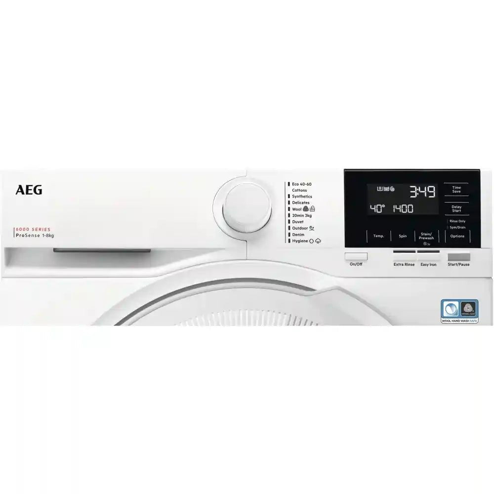 AEG LFR61842B freestanding Washing Machine 8kg Load 1400rmp Spin White - Atlantic Electrics - 40626369036511 