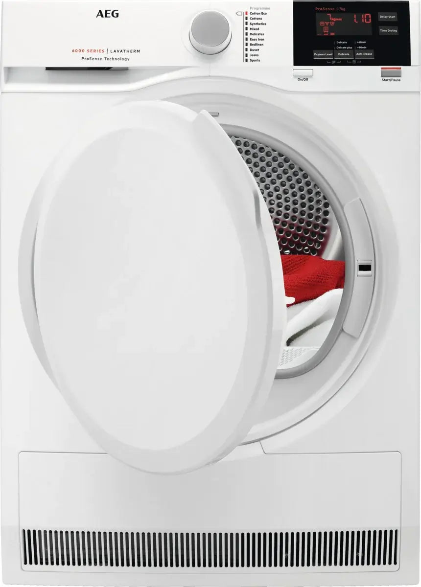 AEG ProSense® Technology T6DBG720N 7Kg Condenser Tumble Dryer - White - Atlantic Electrics - 40157490249951 