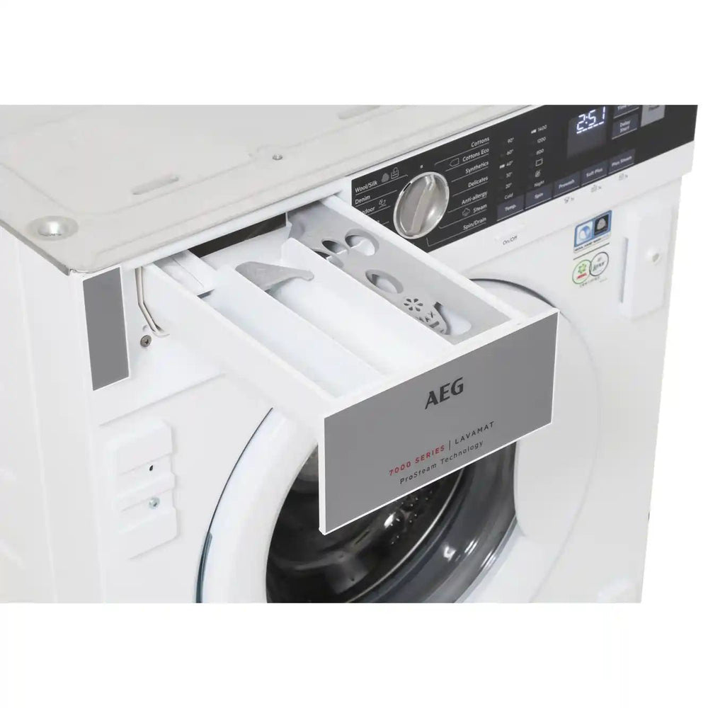 AEG ProSteam® L7FE7461BI Integrated 7kg Washing Machine with 1400 rpm - White - Atlantic Electrics - 40269142229215 