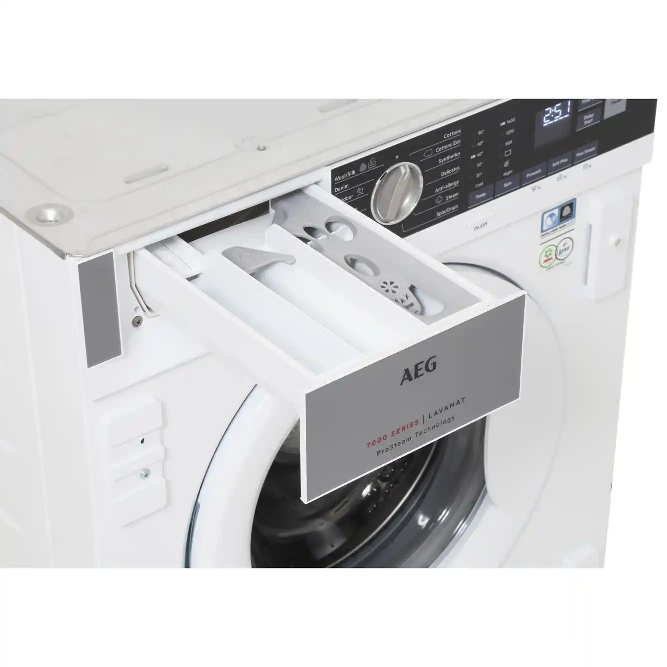 AEG ProSteam® L7FE7461BI Integrated 7kg Washing Machine with 1400 rpm - White - Atlantic Electrics