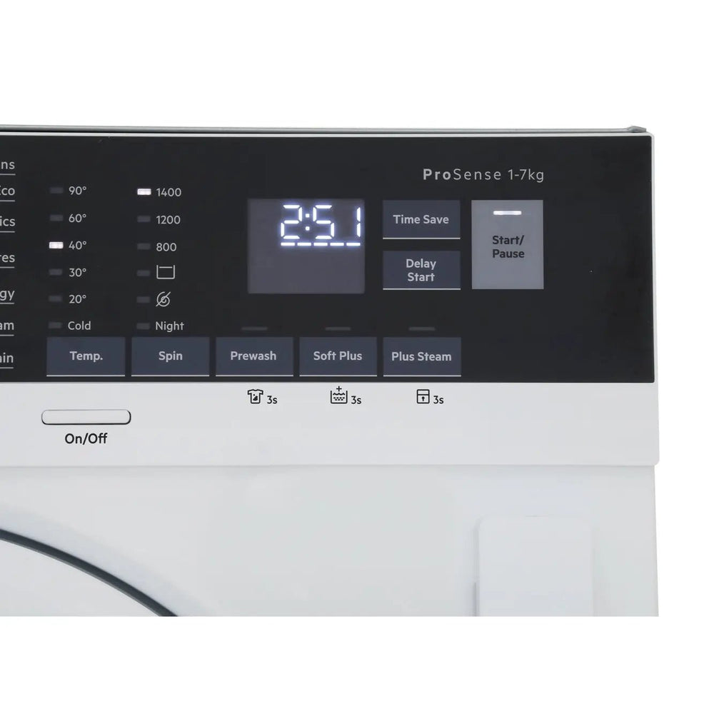 AEG ProSteam® L7FE7461BI Integrated 7kg Washing Machine with 1400 rpm - White - Atlantic Electrics - 40269142294751 