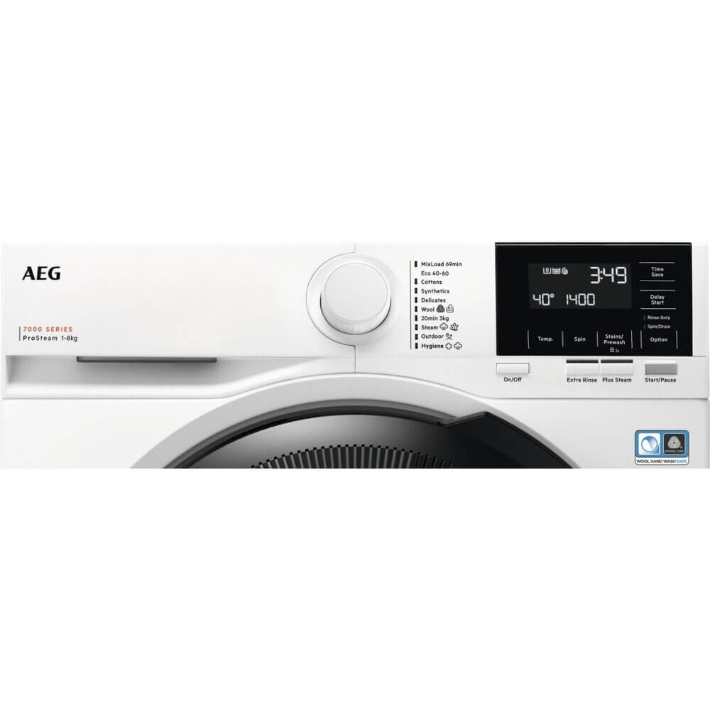 AEG ProSteam Technology LFR71864B 8kg Washing Machine with 1600 rpm - White - A Rated - Atlantic Electrics - 39708939714783 