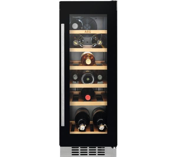 AEG SWE63001DG 30cm Built-In 20 Bottle Capacity Wine Cooler in Black - Atlantic Electrics - 39477722513631 