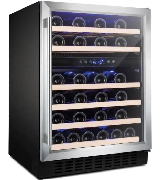 Amica AWC600SS Freestanding 60cm Dual Temperature Wine Cooler - Atlantic Electrics - 41288216477919 