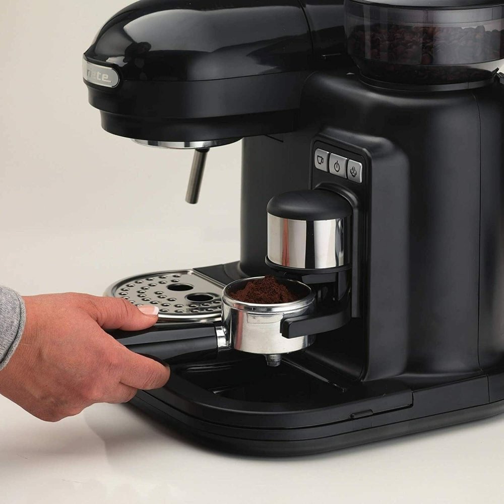 Ariete AR1319 Moderna Espresso Coffee Machine with Grinder Black | Atlantic Electrics
