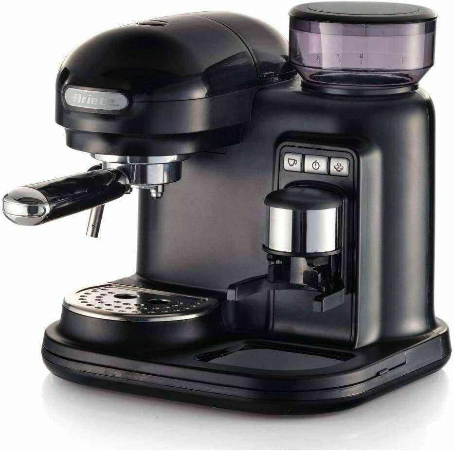 Ariete AR1319 Moderna Espresso Coffee Machine with Grinder Black | Atlantic Electrics - 39477724709087 